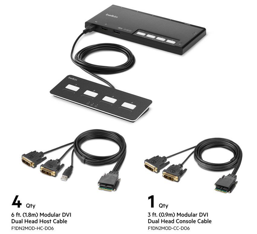 You Recently Viewed Belkin F1DN204MOD-DD-4 4-Port Dual DVI Modular KVM Switch Image